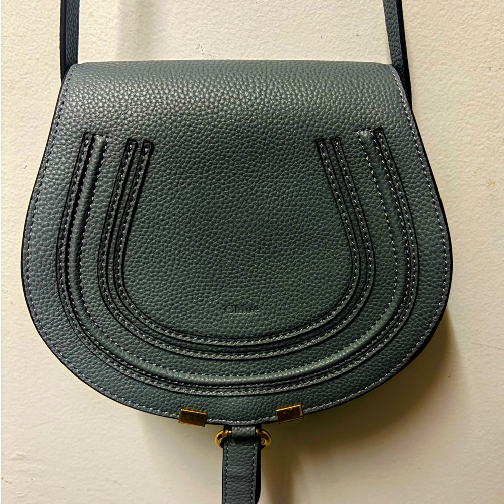 Chloe Gray Leather Saddle Bag